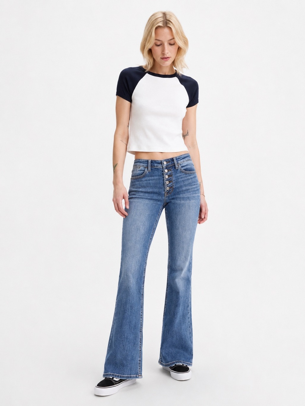 Judy Blue High Rise Exposed Button Fly Bootcut Jeans Women's Size 28